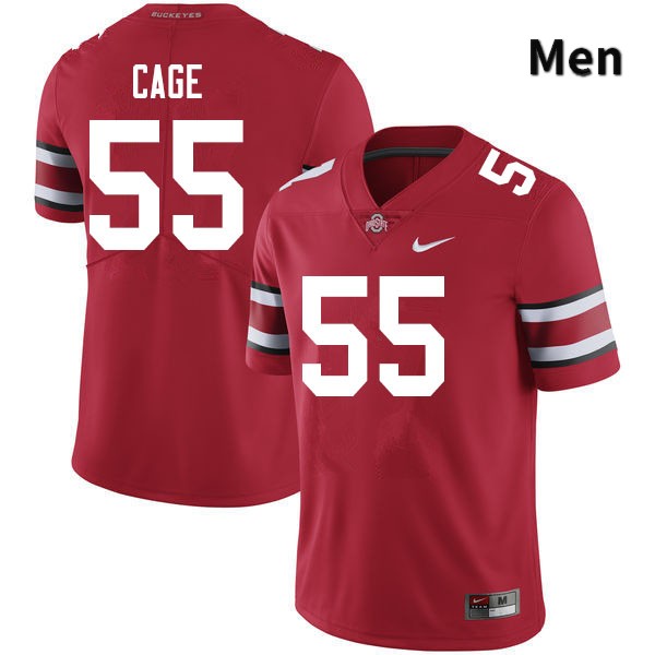 Ohio State Buckeyes Jerron Cage Men's #55 Scarlet Authentic Stitched College Football Jersey